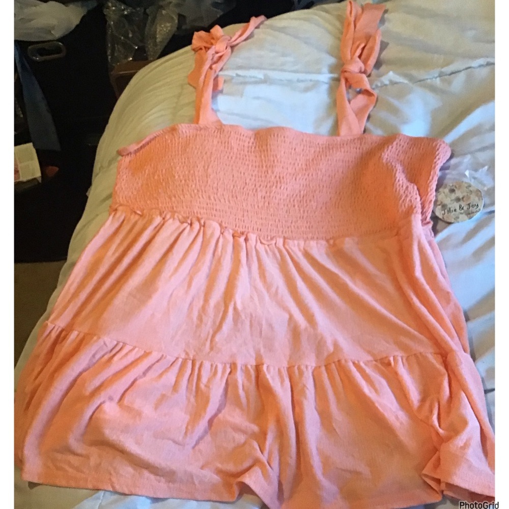 🌟🌟🌟Julie and Joy 3X peach plus size tank top peplum NWT